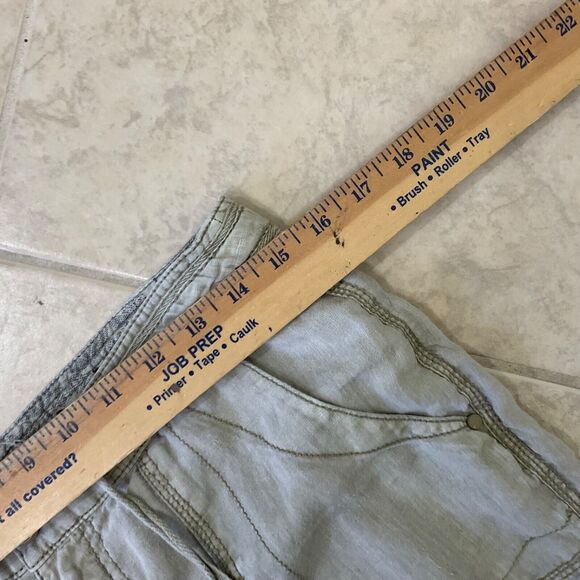 Blue Earth 100% Linen Pants women’s 4 Pants Drawstring Waist pockets roll tab - Picture 12 of 13